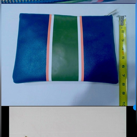 C Wonder Striped Leather Clutch Purse NWOT - Picture 10 of 11